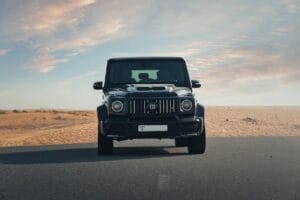 Premium SUV G class for 1 month car rental deal in Dubai desert